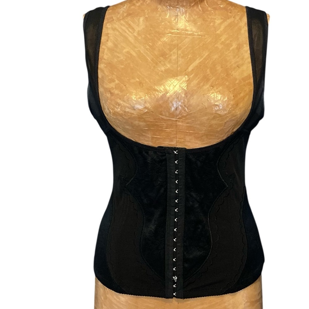 Unbranded‎ Black Open Front Hook & Eye Powernet Corset Shaper | Some Minor Flaws